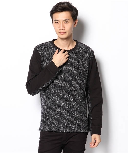 Lui's（ルイス）の「Lui's ループ編切り替えプルオーバーニット（ニット/セーター・メンズ・ネイビー/チャコールグレー・SMALL/MEDIUM）」の10枚目の写真