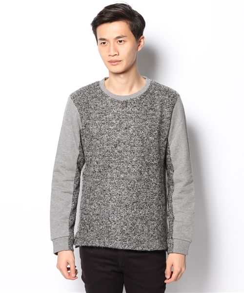 Lui's（ルイス）の「Lui's ループ編切り替えプルオーバーニット（ニット/セーター・メンズ・ネイビー/チャコールグレー・SMALL/MEDIUM）」の4枚目の写真