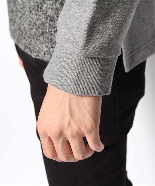 Lui's（ルイス）の「Lui's ループ編切り替えプルオーバーニット（ニット/セーター・メンズ・ネイビー/チャコールグレー・SMALL/MEDIUM）」の8枚目の写真