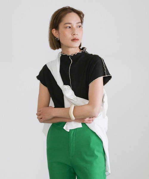 select MOCA（セレクトモカ）の「センターラインメローカットソー（Tシャツ/カットソー・レディース・ブラック/ブラウン/アイボリー/ライラック/アッシュ/ライム・FREE）」の9枚目の写真