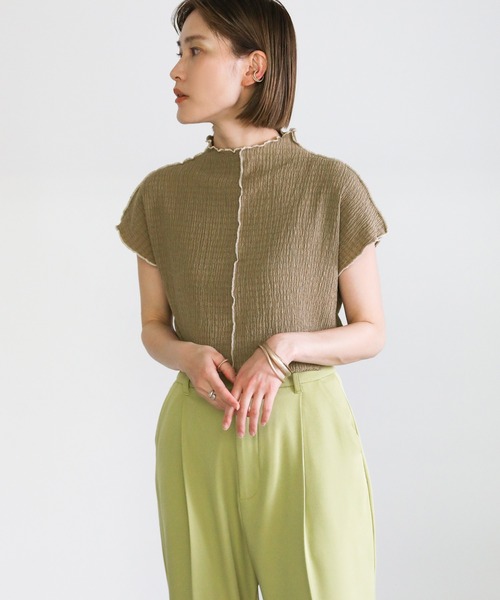 select MOCA（セレクトモカ）の「センターラインメローカットソー（Tシャツ/カットソー・レディース・ブラック/ブラウン/アイボリー/ライラック/アッシュ/ライム・FREE）」の11枚目の写真