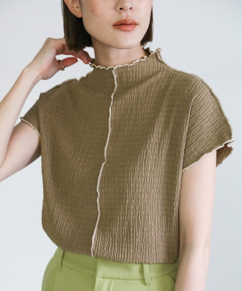 select MOCA（セレクトモカ）の「センターラインメローカットソー（Tシャツ/カットソー・レディース・ブラック/ブラウン/アイボリー/ライラック/アッシュ/ライム・FREE）」の12枚目の写真