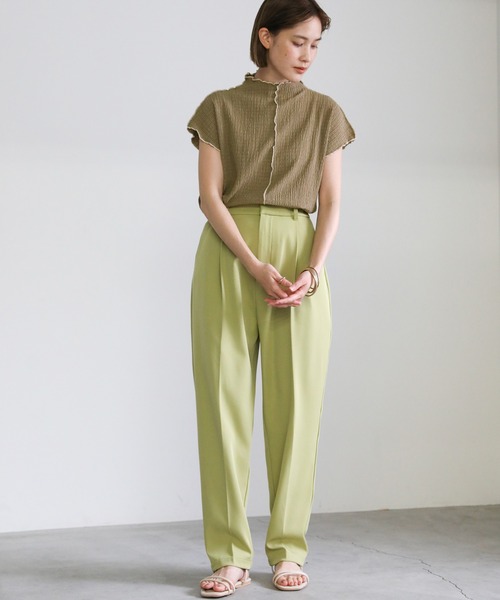 select MOCA（セレクトモカ）の「センターラインメローカットソー（Tシャツ/カットソー・レディース・ブラック/ブラウン/アイボリー/ライラック/アッシュ/ライム・FREE）」の7枚目の写真