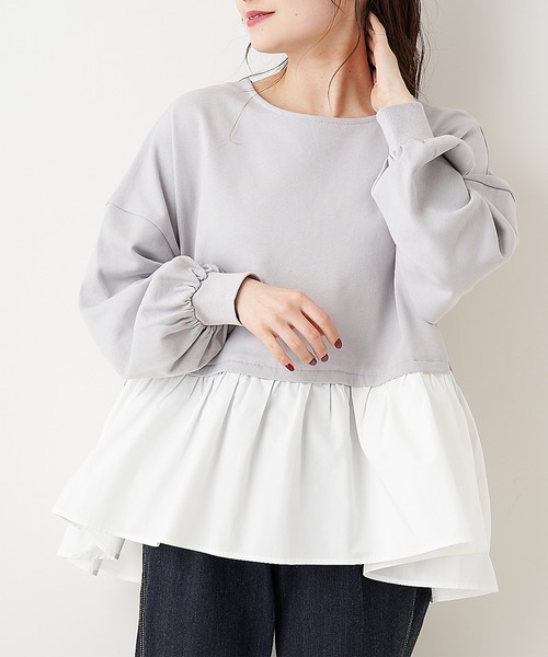 PUAL CE CIN（ピュアルセシン）の「【Du noir・WEB限定】1枚で可愛く着られる。プルオーバー（Tシャツ/カットソー・レディース・ホワイト/ブラック/グレー・FREE）」の16枚目の写真