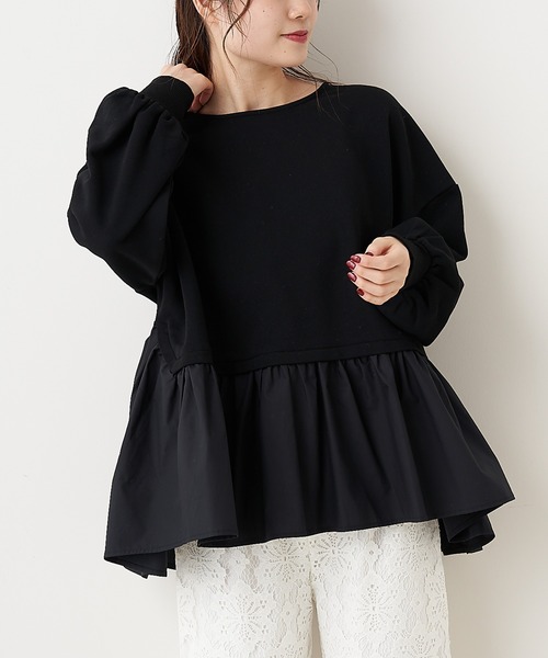 PUAL CE CIN（ピュアルセシン）の「【Du noir・WEB限定】1枚で可愛く着られる。プルオーバー（Tシャツ/カットソー・レディース・ホワイト/ブラック/グレー・FREE）」の6枚目の写真