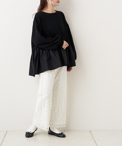 PUAL CE CIN（ピュアルセシン）の「【Du noir・WEB限定】1枚で可愛く着られる。プルオーバー（Tシャツ/カットソー・レディース・ホワイト/ブラック/グレー・FREE）」の10枚目の写真