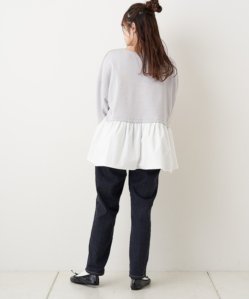 PUAL CE CIN（ピュアルセシン）の「【Du noir・WEB限定】1枚で可愛く着られる。プルオーバー（Tシャツ/カットソー・レディース・ホワイト/ブラック/グレー・FREE）」の9枚目の写真