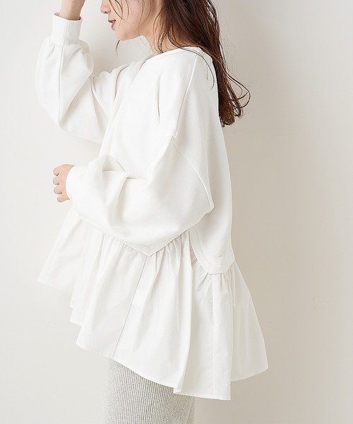 PUAL CE CIN（ピュアルセシン）の「【Du noir・WEB限定】1枚で可愛く着られる。プルオーバー（Tシャツ/カットソー・レディース・ホワイト/ブラック/グレー・FREE）」の19枚目の写真