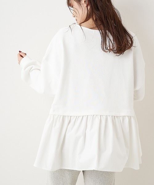 PUAL CE CIN（ピュアルセシン）の「【Du noir・WEB限定】1枚で可愛く着られる。プルオーバー（Tシャツ/カットソー・レディース・ホワイト/ブラック/グレー・FREE）」の12枚目の写真