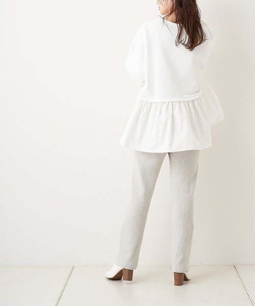 PUAL CE CIN（ピュアルセシン）の「【Du noir・WEB限定】1枚で可愛く着られる。プルオーバー（Tシャツ/カットソー・レディース・ホワイト/ブラック/グレー・FREE）」の5枚目の写真