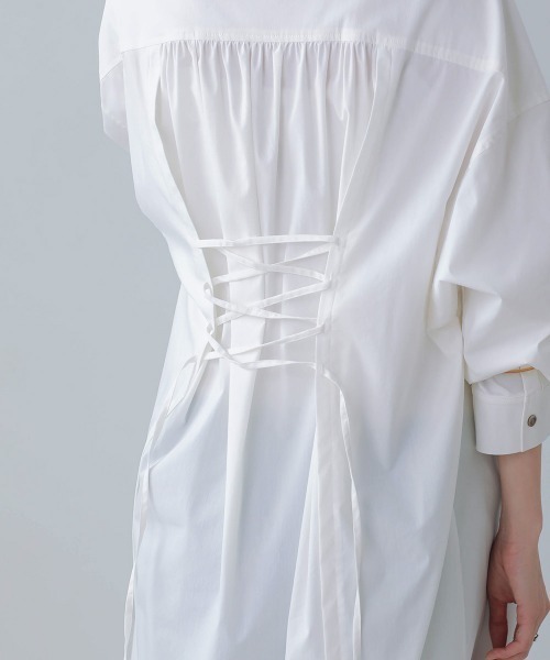 Bou Jeloud(ブージュルード)の「2wayロングシャツワンピース(ワンピース・レディース・ベージュ/オフホワイト/ブルー・38)」の20枚目の写真