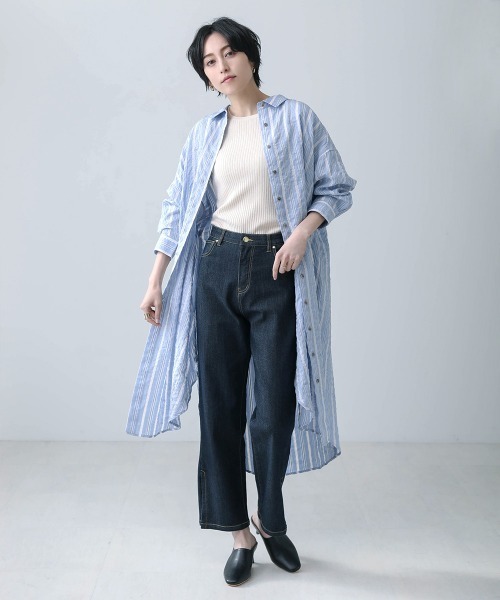 Bou Jeloud(ブージュルード)の「2wayロングシャツワンピース(ワンピース・レディース・ベージュ/オフホワイト/ブルー・38)」の22枚目の写真