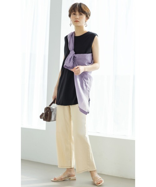 GeeRA（ジーラ）の「ロングスリーブシアーシャツ（シャツ/ブラウス・レディース・パープル/グリーン/ベージュ・MEDIUM/LARGE/XX-LARGE/X-LARGE）」の4枚目の写真