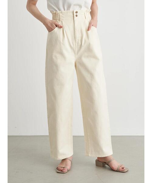 earth music&ecology（アースミュージックアンドエコロジー）の「ハイウエストデニムパンツ ＊（その他パンツ・レディース・アイボリー/ピンク/ラベンダー・S/M）」の5枚目の写真