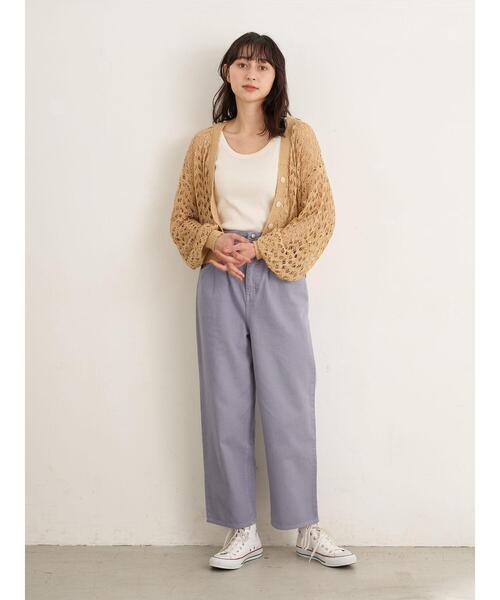 earth music&ecology（アースミュージックアンドエコロジー）の「ハイウエストデニムパンツ ＊（その他パンツ・レディース・アイボリー/ピンク/ラベンダー・S/M）」の18枚目の写真