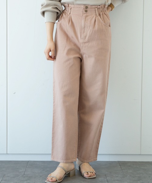 earth music&ecology（アースミュージックアンドエコロジー）の「ハイウエストデニムパンツ ＊（その他パンツ・レディース・アイボリー/ピンク/ラベンダー・S/M）」の3枚目の写真