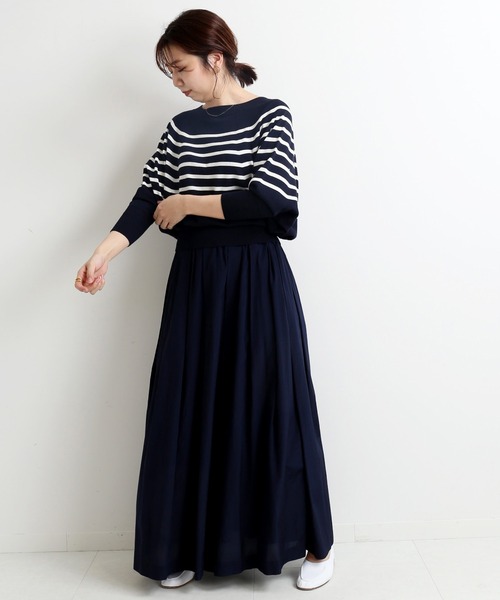 IENA（イエナ）の「ラウンドフォルムボーダープルオーバー◇（ニット