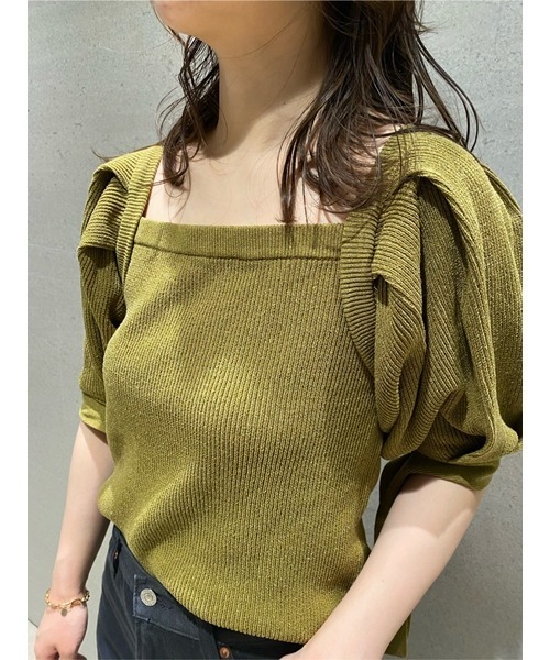 ミラオーウェン♡袖口リボンニット Mila Owen（ミラオーウェン）の「袖口リボンニット（プルオーバー