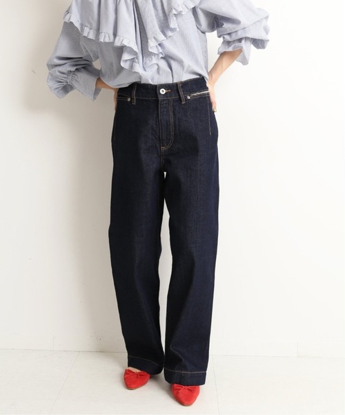 SLOBE IENA（スローブイエナ）の「LE DENIM バギーパンツ【洗濯機使用可能】◆（デニムパンツ・レディース・ホワイト/ネイビー/ブルー系その他・40/38/36/34）」の21枚目の写真