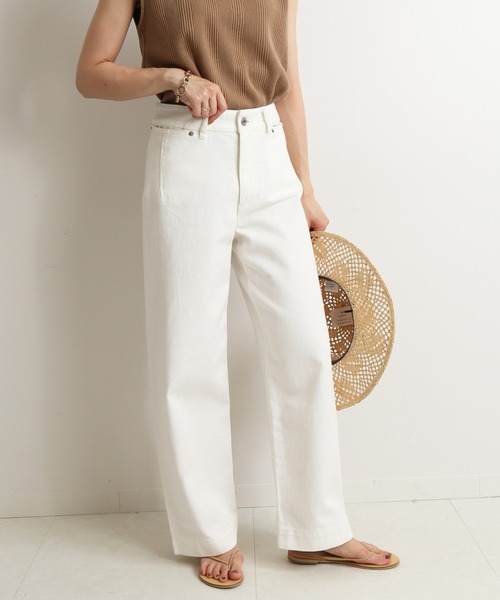 SLOBE IENA（スローブイエナ）の「LE DENIM バギーパンツ【洗濯機使用可能】◆（デニムパンツ・レディース・ホワイト/ネイビー/ブルー系その他・40/38/36/34）」の7枚目の写真