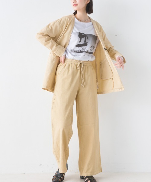 OMNES（オムネス）の「製品染めコットンイージーパンツ（その他パンツ・レディース・ブラック/ベージュ/カーキ/ミント/モカ・MEDIUM/LARGE）」の11枚目の写真