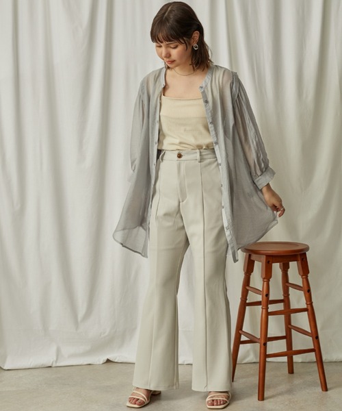 Amourire（アムリール）の「ショルダータックギャザーブラウス（シャツ/ブラウス・レディース・グレー/サックスブルー/アイボリー・M）」の8枚目の写真