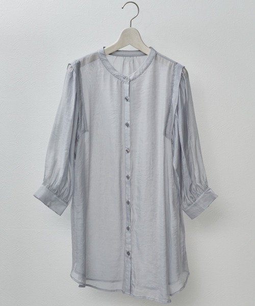Amourire（アムリール）の「ショルダータックギャザーブラウス（シャツ/ブラウス・レディース・グレー/サックスブルー/アイボリー・M）」の5枚目の写真