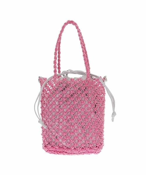 MK MICHEL KLEIN（エムケーミッシェルクラン）の「【3WAY】ビニール編みトート（トートバッグ・レディース・イエロー/ピンク/ブルー・00）」の5枚目の写真