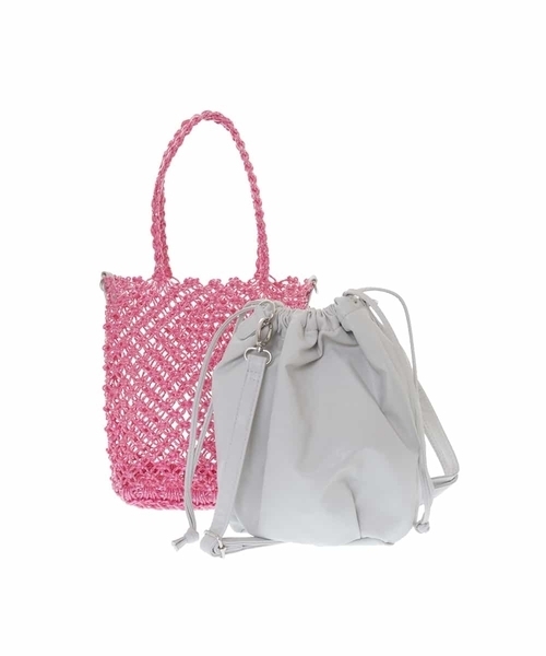 MK MICHEL KLEIN（エムケーミッシェルクラン）の「【3WAY】ビニール編みトート（トートバッグ・レディース・イエロー/ピンク/ブルー・00）」の8枚目の写真