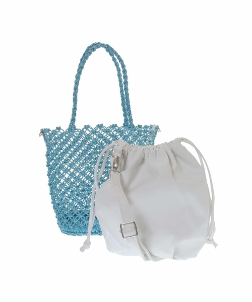 MK MICHEL KLEIN（エムケーミッシェルクラン）の「【3WAY】ビニール編みトート（トートバッグ・レディース・イエロー/ピンク/ブルー・00）」の17枚目の写真