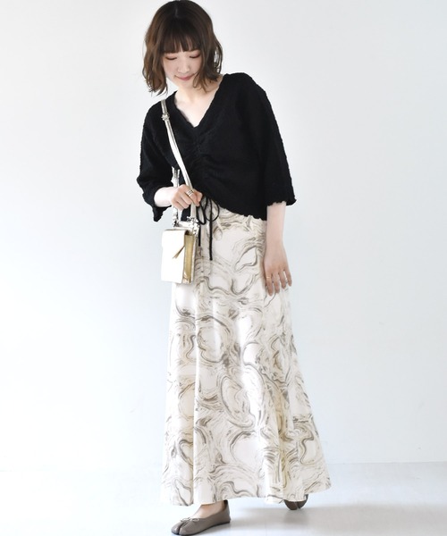 RETRO GIRL（レトロガール）の「ワッシャードロストTee（Tシャツ/カットソー・レディース・ライトグレー/ブラック/オフホワイト/グリーン・FREE）」の16枚目の写真