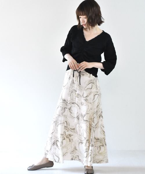 RETRO GIRL（レトロガール）の「ワッシャードロストTee（Tシャツ/カットソー・レディース・ライトグレー/ブラック/オフホワイト/グリーン・FREE）」の8枚目の写真