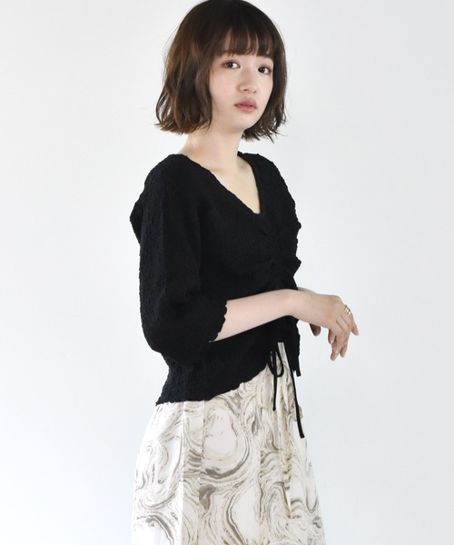 RETRO GIRL（レトロガール）の「ワッシャードロストTee（Tシャツ/カットソー・レディース・ライトグレー/ブラック/オフホワイト/グリーン・FREE）」の17枚目の写真