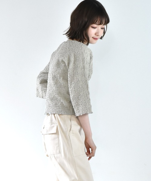 RETRO GIRL（レトロガール）の「ワッシャードロストTee（Tシャツ/カットソー・レディース・ライトグレー/ブラック/オフホワイト/グリーン・FREE）」の20枚目の写真