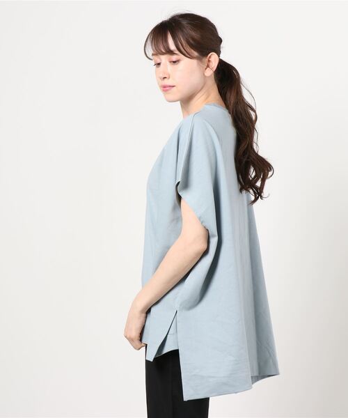 100% ORGANIC COTTON(100パーセントオーガニックコットン)の「ポンチョシルエット 半袖Tシャツ(Tシャツ/カットソー・レディース・サックスブルー/ブラック/ブラウン/ホワイト・フリー)」の5枚目の写真