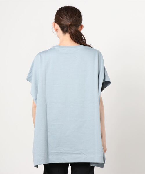 100% ORGANIC COTTON(100パーセントオーガニックコットン)の「ポンチョシルエット 半袖Tシャツ(Tシャツ/カットソー・レディース・サックスブルー/ブラック/ブラウン/ホワイト・フリー)」の6枚目の写真