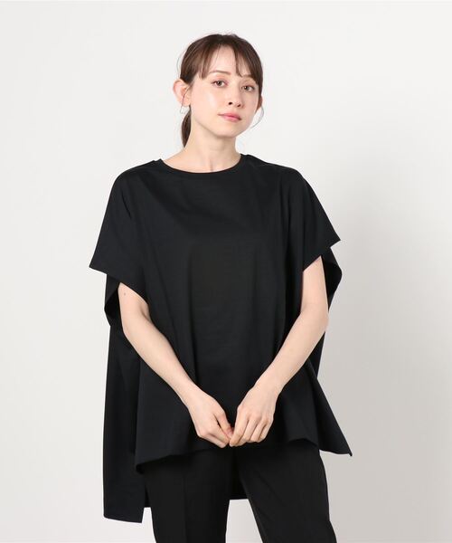 100% ORGANIC COTTON(100パーセントオーガニックコットン)の「ポンチョシルエット 半袖Tシャツ(Tシャツ/カットソー・レディース・サックスブルー/ブラック/ブラウン/ホワイト・フリー)」の19枚目の写真
