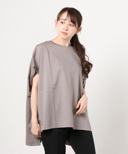 100% ORGANIC COTTON(100パーセントオーガニックコットン)の「ポンチョシルエット 半袖Tシャツ(Tシャツ/カットソー・レディース・サックスブルー/ブラック/ブラウン/ホワイト・フリー)」の20枚目の写真