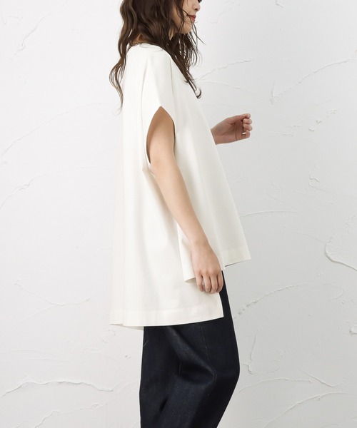 100% ORGANIC COTTON(100パーセントオーガニックコットン)の「ポンチョシルエット 半袖Tシャツ(Tシャツ/カットソー・レディース・サックスブルー/ブラック/ブラウン/ホワイト・フリー)」の10枚目の写真