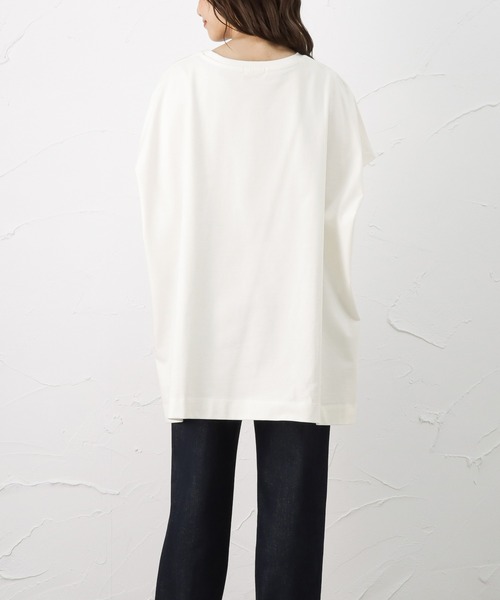 100% ORGANIC COTTON(100パーセントオーガニックコットン)の「ポンチョシルエット 半袖Tシャツ(Tシャツ/カットソー・レディース・サックスブルー/ブラック/ブラウン/ホワイト・フリー)」の11枚目の写真
