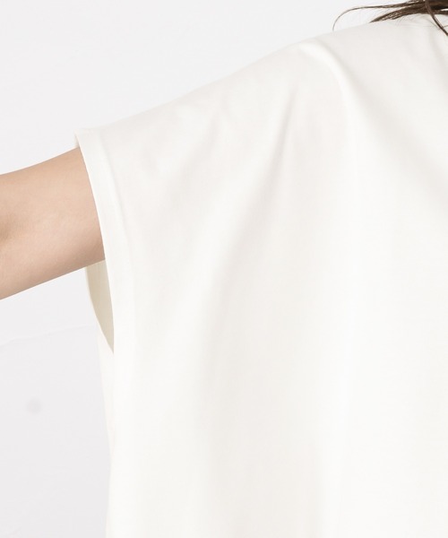 100% ORGANIC COTTON(100パーセントオーガニックコットン)の「ポンチョシルエット 半袖Tシャツ(Tシャツ/カットソー・レディース・サックスブルー/ブラック/ブラウン/ホワイト・フリー)」の13枚目の写真