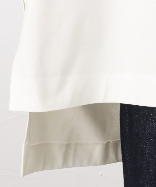 100% ORGANIC COTTON(100パーセントオーガニックコットン)の「ポンチョシルエット 半袖Tシャツ(Tシャツ/カットソー・レディース・サックスブルー/ブラック/ブラウン/ホワイト・フリー)」の14枚目の写真