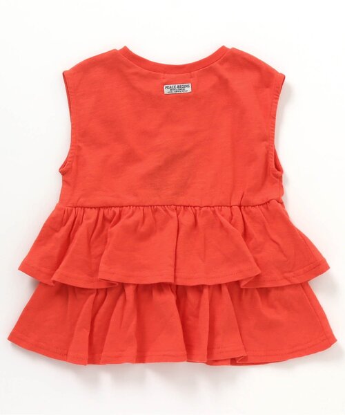 BREEZE（ブリーズ）の「ティアードフリルチュニック（チュニック・キッズ・ネイビー/レッド・130/120/80/140/90/100/110）」の4枚目の写真