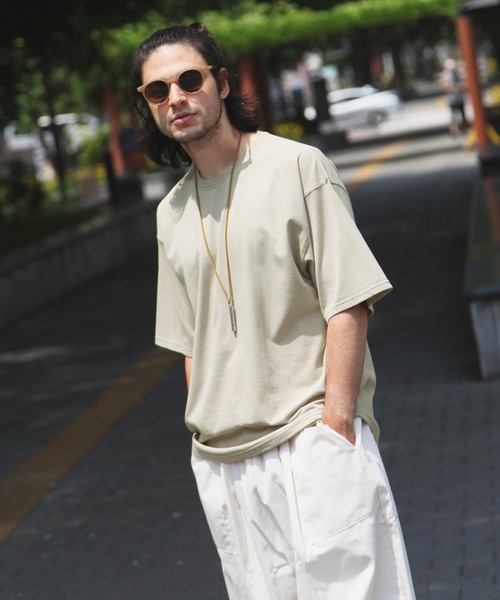 UNCORD（アンコード）の「【UNCORD】バックタグカラーステッチビッグシルエットTシャツ（Tシャツ/カットソー・レディース・ホワイト/ブラック/ベージュ/カーキ/オートミール・MEDIUM/LARGE/X-LARGE）」の19枚目の写真