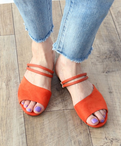 Fin（フィン）の「2WAYフラットサンダル（サンダル・レディース・ブラック/ネイビー/シルバー/オレンジ/グリーン・LL/S/M/L）」の22枚目の写真