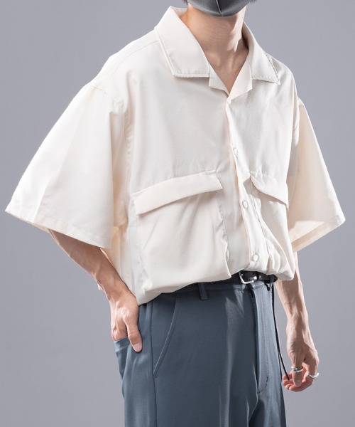 kutir(クティール)の「ミリタリーフラップポケットシャツ(シャツ/ブラウス・メンズ・オフホワイト/ライトブルー・MEDIUM/LARGE)」の5枚目の写真