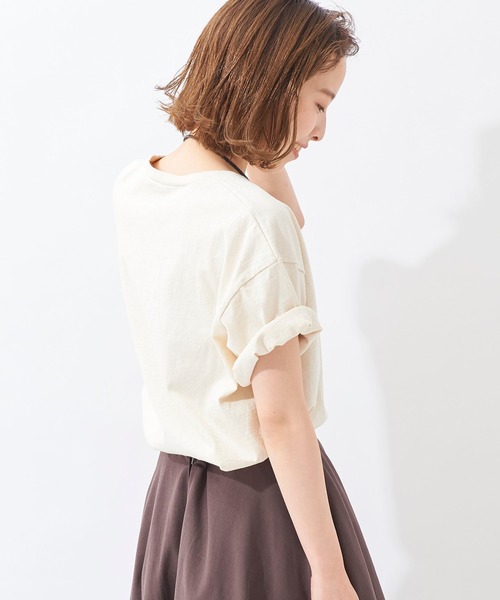 plage（プラージュ）の「【MIXTA/ミクスタ】CN WITH PK Tシャツ◆（Tシャツ/カットソー・レディース・ホワイト/ブラック/ネイビー/キャメル・FREE）」の15枚目の写真