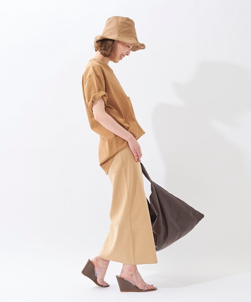 plage（プラージュ）の「【MIXTA/ミクスタ】CN WITH PK Tシャツ◆（Tシャツ/カットソー・レディース・ホワイト/ブラック/ネイビー/キャメル・FREE）」の9枚目の写真