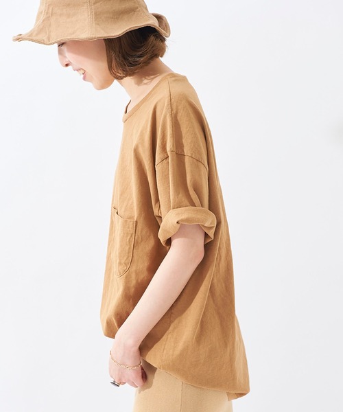 plage（プラージュ）の「【MIXTA/ミクスタ】CN WITH PK Tシャツ◆（Tシャツ/カットソー・レディース・ホワイト/ブラック/ネイビー/キャメル・FREE）」の10枚目の写真