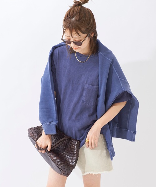 plage（プラージュ）の「【MIXTA/ミクスタ】CN WITH PK Tシャツ◆（Tシャツ/カットソー・レディース・ホワイト/ブラック/ネイビー/キャメル・FREE）」の11枚目の写真